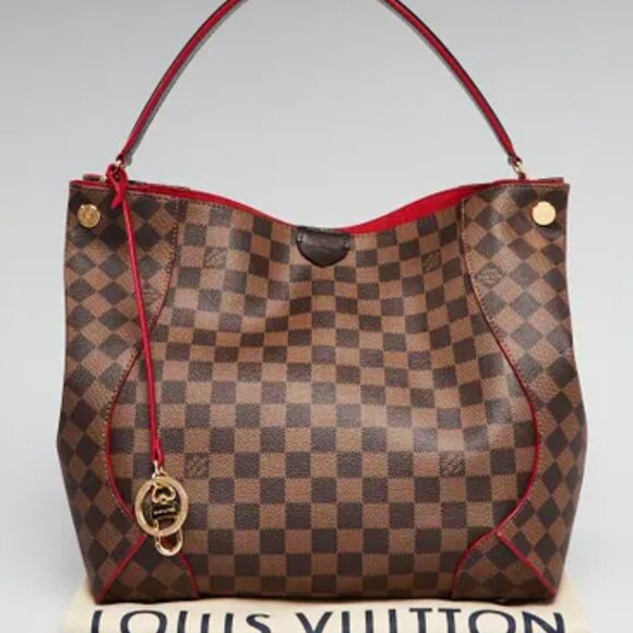 LIKE NEW - Louis Vuitton Hobo with Red Suede - Picture 1 of 12